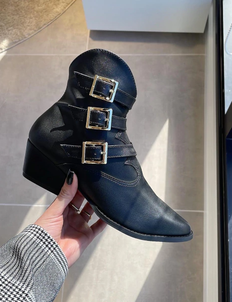 Bota Western Preta Fivela