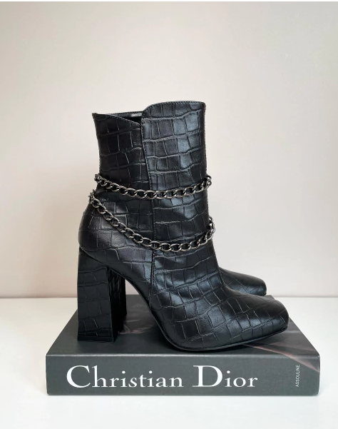 Bota Melanie Croco Preto