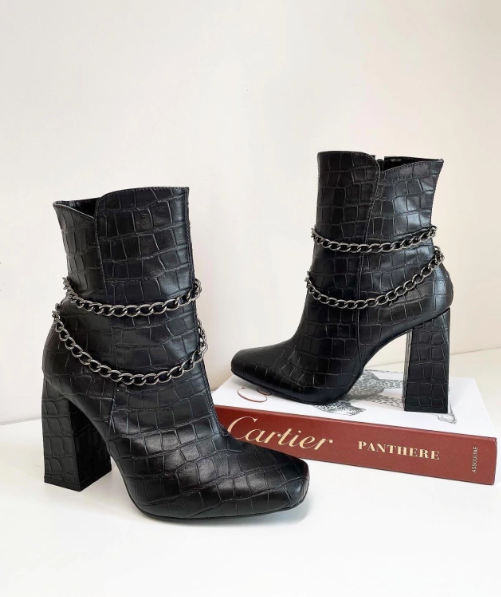 Bota Melanie Croco Preto