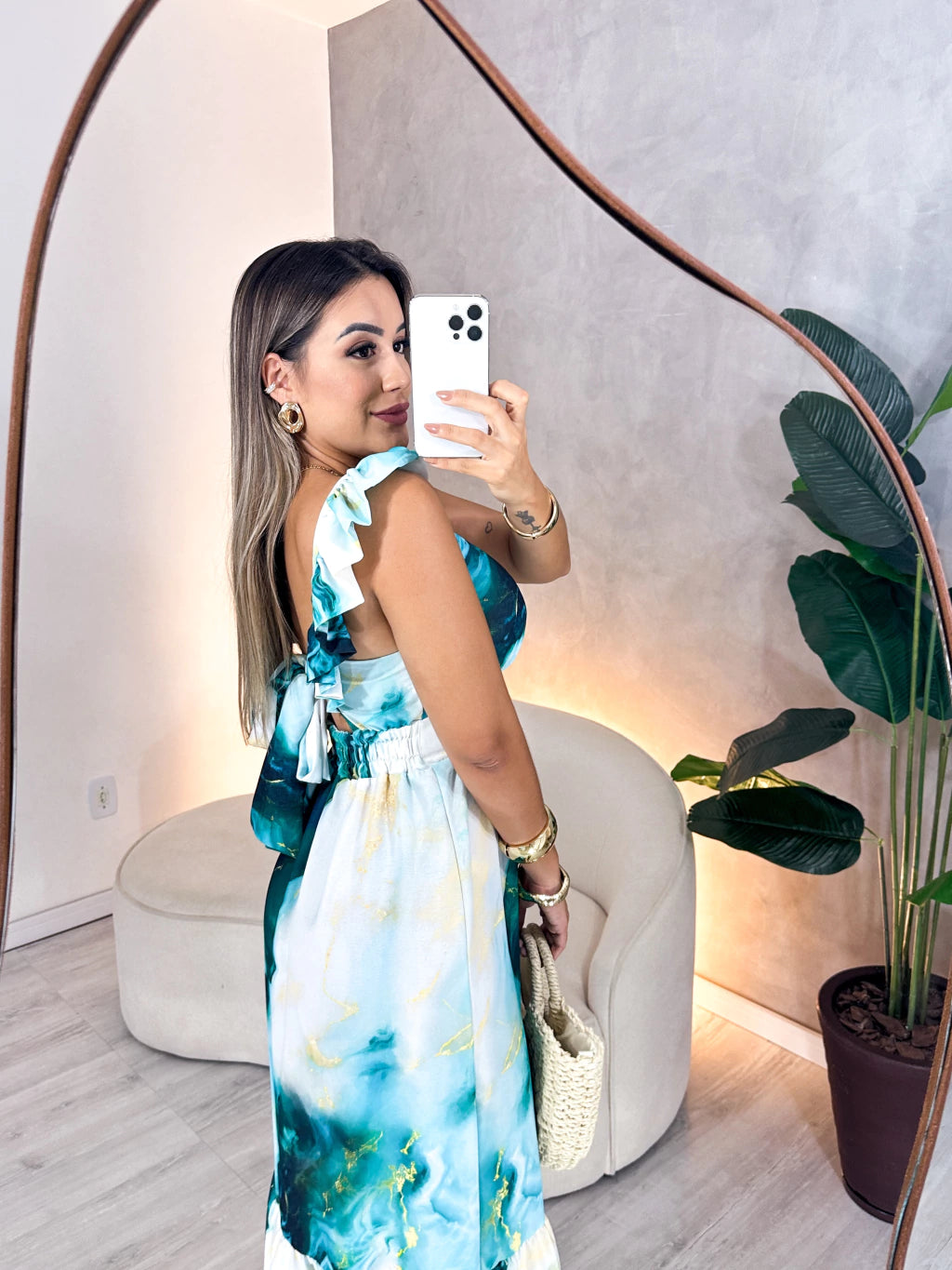 Vestido Melanie - Marmorizado Longo